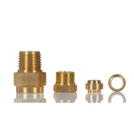 Norgren ENOTS Series Straight Threaded Adaptor, R 1/4 Male to Push In 1/4 in, Threaded-to-Tube Connection Style
