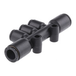 Legris LF3000 Series Tee Tube-to-Tube Adaptor Push In 6 mm, Push In 8 mm to Push In 6 mm, Tube-to-Tube Connection Style