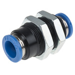 Festo QSS Series Bulkhead Tube-to-Tube Adaptor, Push In 10 mm to Push In 10 mm, Tube-to-Tube Connection Style, 153160