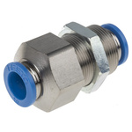 Festo QSS Series Bulkhead Tube-to-Tube Adaptor, Push In 10 mm to Push In 10 mm, Tube-to-Tube Connection Style, 130643