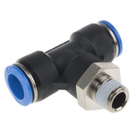 Festo QS Series Tee Threaded Adaptor, Push In 12 mm to Push In 12 mm, Threaded-to-Tube Connection Style, 190669