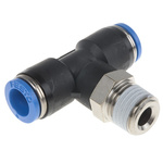 Festo QS Series Tee Threaded Adaptor, Push In 8 mm to Push In 8 mm, Threaded-to-Tube Connection Style, 153110