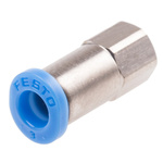 Festo QS Series Straight Threaded Adaptor, M3 Female to Push In 3 mm, Threaded-to-Tube Connection Style, 153308