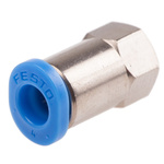 Festo QS Series Straight Threaded Adaptor, M3 Female to Push In 4 mm, Threaded-to-Tube Connection Style, 153310