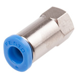 Festo QS Series Straight Threaded Adaptor, M5 Female to Push In 4 mm, Threaded-to-Tube Connection Style, 153311