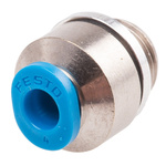 Festo QS Series Straight Threaded Adaptor, G 1/8 Male to Push In 4 mm, Threaded-to-Tube Connection Style, 186266