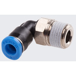 Festo QS Series Elbow Threaded Adaptor, R 1/8 Male to Push In 4 mm, Threaded-to-Tube Connection Style, 153334