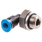 Festo QS Series Elbow Threaded Adaptor, G 1/8 Male to Push In 4 mm, Threaded-to-Tube Connection Style, 186268