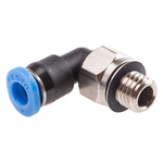 Festo QS Series Elbow Threaded Adaptor, M7 Male to Push In 4 mm, Threaded-to-Tube Connection Style, 186352