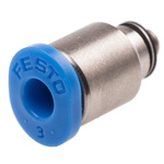 Festo QS Series Straight Threaded Adaptor, M3 Male to Push In 3 mm, Threaded-to-Tube Connection Style, 153312