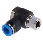 Festo QS Series Elbow Threaded Adaptor, R 1/4 Male to Push In 8 mm, Threaded-to-Tube Connection Style, 153090