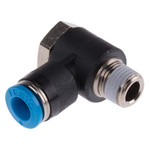 Festo QS Series Elbow Threaded Adaptor, R 1/8 Male to Push In 6 mm, Threaded-to-Tube Connection Style, 153087