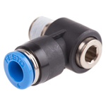 Festo QS Series Elbow Threaded Adaptor, R 1/8 Male to Push In 6 mm, Threaded-to-Tube Connection Style, 153097