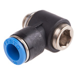 Festo QS Series Elbow Threaded Adaptor, G 1/4 Male to Push In 10 mm, Threaded-to-Tube Connection Style, 186153
