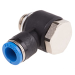 Festo QS Series Elbow Threaded Adaptor, G 1/4 Male to Push In 8 mm, Threaded-to-Tube Connection Style, 186141