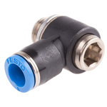 Festo QS Series Elbow Threaded Adaptor, G 1/4 Male to Push In 8 mm, Threaded-to-Tube Connection Style, 186151