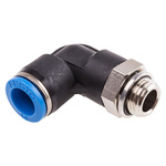 Festo QS Series Elbow Threaded Adaptor, G 1/4 Male to Push In 10 mm, Threaded-to-Tube Connection Style, 186122