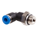Festo QS Series Elbow Threaded Adaptor, G 1/8 Male to Push In 4 mm, Threaded-to-Tube Connection Style, 186116