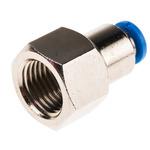 Festo QS Series Straight Threaded Adaptor, G 1/4 Female to Push In 4 mm, Threaded-to-Tube Connection Style, 190650