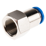 Festo QS Series Straight Threaded Adaptor, G 3/8 Female to Push In 10 mm, Threaded-to-Tube Connection Style, 153029