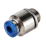 Festo QS Series Straight Threaded Adaptor, G 1/8 Male to Push In 4 mm, Threaded-to-Tube Connection Style, 186106