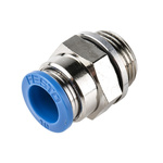 Festo QS Series Straight Threaded Adaptor, G 3/8 Male to Push In 10 mm, Threaded-to-Tube Connection Style, 186102