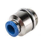 Festo QS Series Straight Threaded Adaptor, G 3/8 Male to Push In 8 mm, Threaded-to-Tube Connection Style, 186111