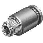 Festo QS Series Straight Threaded Adaptor, R 1/8 Male to Push In 4 mm, Threaded-to-Tube Connection Style, 153012