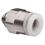 SMC KG Series Straight Threaded Adaptor, R 1/8 Male to Push In 4 mm, Threaded-to-Tube Connection Style