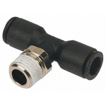 Legris LF3000 Series Tee Threaded Adaptor, Push In 16 mm to Push In 16 mm, Threaded-to-Tube Connection Style