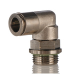 Festo NPQH Series Elbow Threaded Adaptor, G 3/8 Male to Push In 8 mm, Threaded-to-Tube Connection Style, 578287