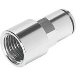 Festo NPQH Series Straight Threaded Adaptor, G 1/4 Female to Push In 6 mm, Threaded-to-Tube Connection Style, 578356