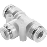 Festo Tee Tube-to-Tube Adaptor Push In 8 mm, Push In 10 mm to Push In 10 mm, Tube-to-Tube Connection Style, 133117