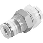 Festo Bulkhead Tube-to-Tube Adaptor, Push In 10 mm to Push In 10 mm, Tube-to-Tube Connection Style, 133103