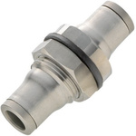 Legris LF3800 Series Bulkhead Tube-to-Tube Adaptor, Push In 12 mm to Push In 12 mm, Tube-to-Tube Connection Style
