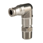 Legris LF3800 Series Elbow Threaded Adaptor, R 1/8 Male to Push In 4 mm, Threaded-to-Tube Connection Style