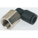Legris LF3000 Series Elbow Threaded Adaptor, G 1/4 Female to Push In 10 mm, Threaded-to-Tube Connection Style