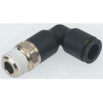 Legris LF3000 Series Elbow Threaded Adaptor, R 1/4 Male to Push In 8 mm, Threaded-to-Tube Connection Style
