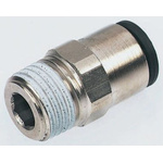Legris LF3000 Series Straight Threaded Adaptor, R 3/8 Male to Push In 14 mm, Threaded-to-Tube Connection Style