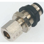 Legris LF3000 Series Bulkhead Tube-to-Tube Adaptor, Push In 8 mm to Push In 8 mm, Tube-to-Tube Connection Style