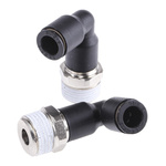 Legris LF3000 Series Elbow Threaded Adaptor, R 3/8 Male to Push In 8 mm, Threaded-to-Tube Connection Style