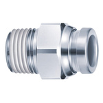 SMC KQG2 Series Straight Threaded Adaptor, R 1/2 Male to Push In 12 mm, Threaded-to-Tube Connection Style