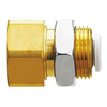 SMC KQ2 Series Bulkhead Threaded-to-Tube Adaptor, Rc 1/8 Female to Push In 8 mm, Threaded-to-Tube Connection Style