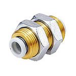 SMC KQ2 Series Bulkhead Tube-to-Tube Adaptor, Push In 16 mm to Push In 16 mm, Tube-to-Tube Connection Style