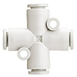 SMC KQ2 Series Cross Tube-to-Tube Adaptor, Push In 12 mm to Push In 12 mm, Tube-to-Tube Connection Style