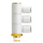 SMC KQ2 Series Elbow Threaded Adaptor, R 1/8 Male to Push In 6 mm, Threaded-to-Tube Connection Style