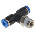 Festo QS Series Tee Threaded Adaptor, Push In 4 mm to Push In 4 mm, Threaded-to-Tube Connection Style, 153106