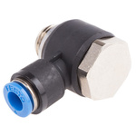 Festo QS Series Elbow Threaded Adaptor, G 1/4 Male to Push In 6 mm, Threaded-to-Tube Connection Style, 186139