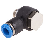 Festo QS Series Elbow Threaded Adaptor, G 1/8 Male to Push In 6 mm, Threaded-to-Tube Connection Style, 186138