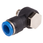 Festo QS Series Elbow Threaded Adaptor, G 1/8 Male to Push In 8 mm, Threaded-to-Tube Connection Style, 186140
